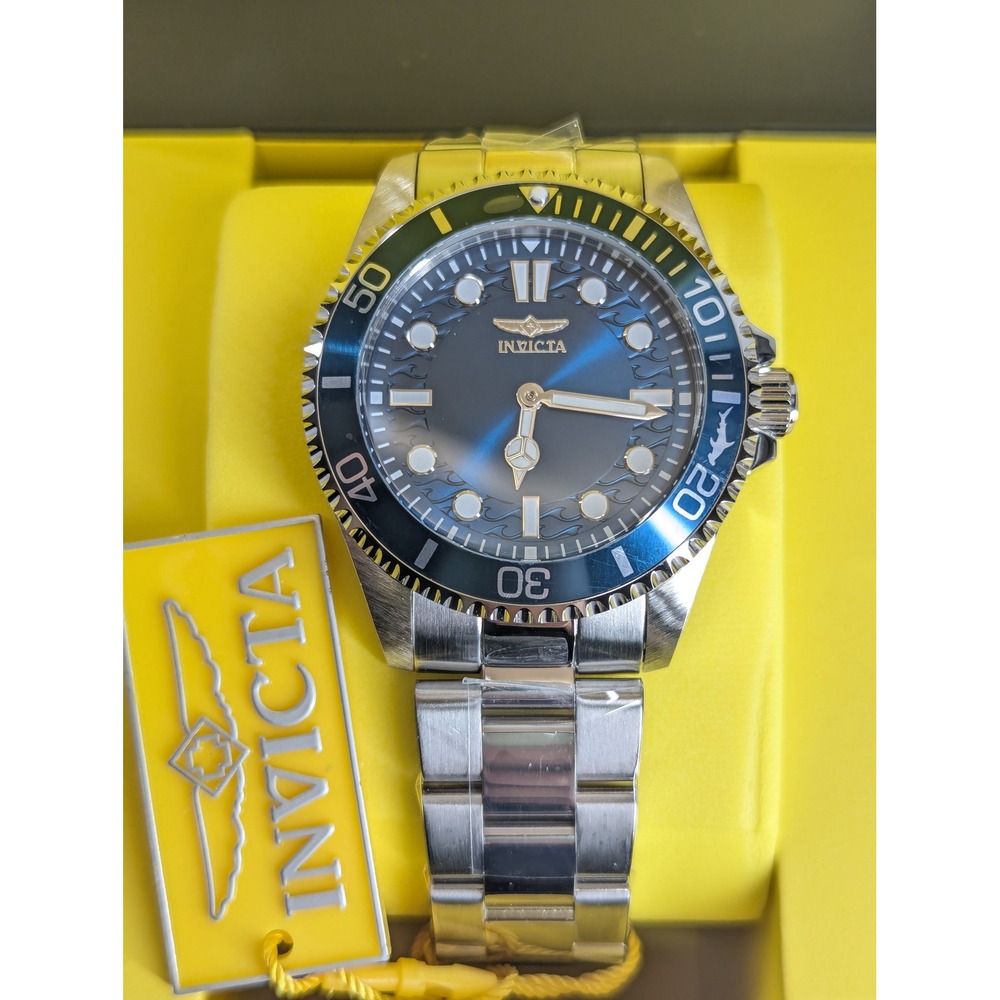 Invicta Pro Diver Crestcore 49694 Mens Watch 43mm Blue Dial Stainless Steel